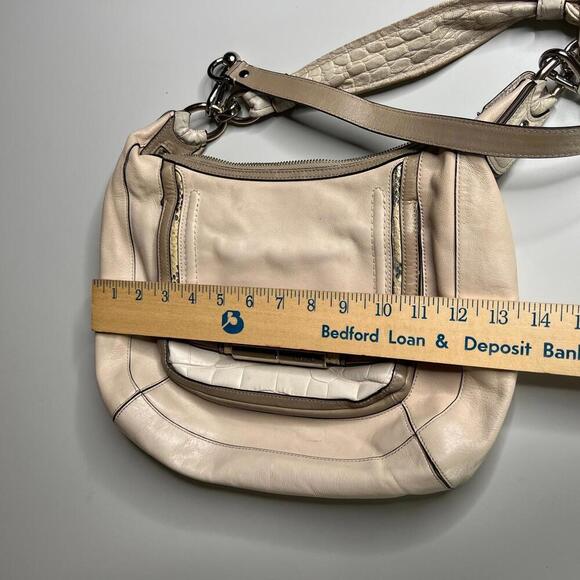 Coach Kristin Hobo Shoulder Bag SV/Ivory Multi Leather Double Strap - Picture 2 of 9